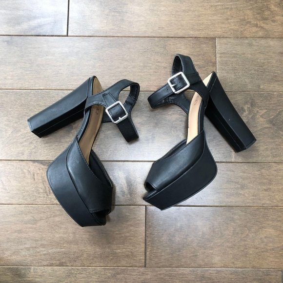 Bongo Platform Sandal Chunky Leather 90s - Picture 1 of 8